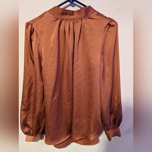 H&M Medium Rose Pink Mock Turtleneck Blouse